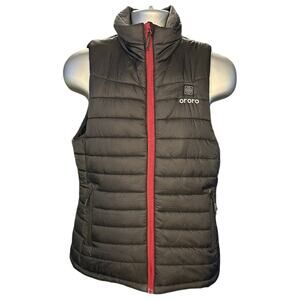 Ororo Black Quilted Full Zip Front Heated Vest Size M